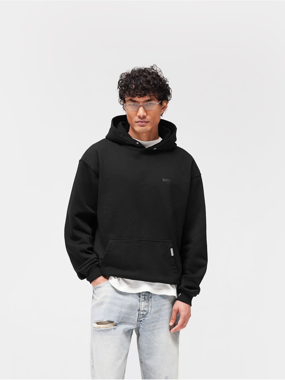 REPRESENT Owners Club Script Hoodie Black Size Large 480gsm Oversized Like New